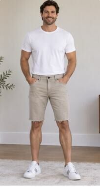 XXX Rude Denim Shorts Mens 32 Beige Skinny Raw Hem Goth Punk Y2K